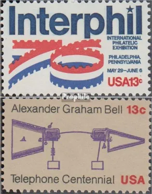 Produktbild von Briefmarken USA 1976 Mi 1202,1253 (kompl.Ausg.) postfrisch Briefmarkenausstellung INTERPHIL