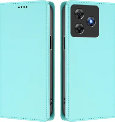 Produktbild von Handyhülle für Blackview Wave 8 /Wave 8C, Kunstleder Klapphülle Stoßfeste Magnetische Hülle mit Ständer Türkis