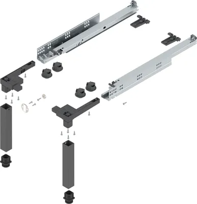 Produktbild von Blum Space-Step Sockelbeschlag Set Tragkraft 150 kg 460mm Kunststoff/Stahl grau