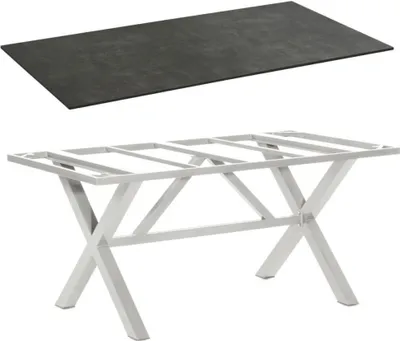 Produktbild von Sonnenpartner Gartentisch Base-Spectra 200x100 cm Aluminium silber Tischplatte Compact HPL beton-dunkel 80050511