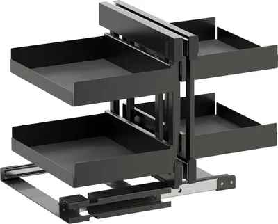 Produktbild von Vauth Sagel VS Cor Flex Eckschrank Auszug Set Essentio für Küchenunterschränke mit KB 1000mm inklsusive Ablage mit Antirutschmatte, lava