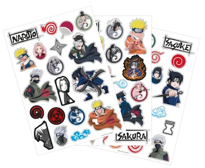 Immagine prodotto di Zestaw Naklejek Naruto - Oficjalnie Licencjonowane 3 Arkusze