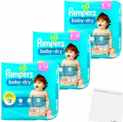Produktbild von Pampers Baby-Dry Gr4 9-14kg 3er Pack (3x27St Packung) + usy Block