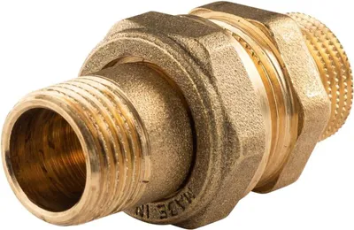 Produktbild von Messing Gewinde-Fitting Verschraubung gerade flachdichtend 1/2'AG - 1/2'AG (DN 15) - schwere Ausführung