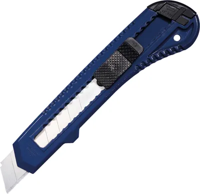 Produktbild von 5 x WEDO® Cuttermesser Safety Ecoline 78018 Teppichmesser 18 mm Abbrechklinge Universalmesser Paketmesser mit Abbrechhilfe blau