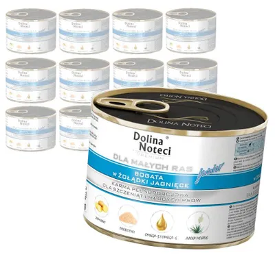 Produktbild von Dolina Noteci Premium Reich an Lammermägen 12x185g Nassfutter für Welpen kleiner Rassen