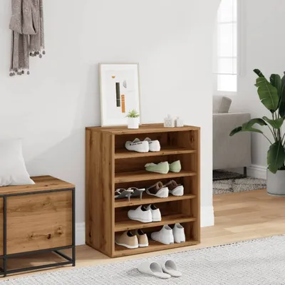 Zdjęcie produktu dla vidaXL Stojak na buty Artisan dąb 60x35x70 cm Materiał drewnopochodny