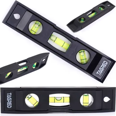 Produktbild von Wasserwaage Magnetisch 150mm Mini 3 Libellen 0-45-90 Kunststoff Magnet Tagred®