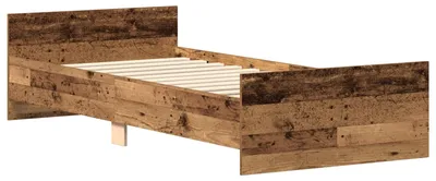 Image de Structure de lit vidaXL avec tête de lit en bois de récupération et en panneaux de particules