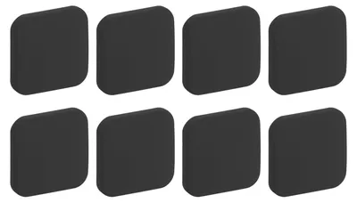 Image de Protections murales pour butoirs de porte, lot de 8 protections souples en silicone pour poignées de porte, protections carrées autocollantes pour poignées de porte, pour la maison et le bureau, noir