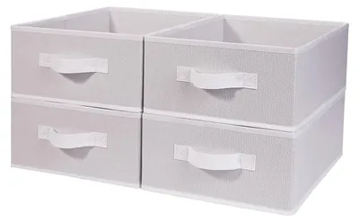 Imagen del producto de Conjunto de 4 organizadores para ropa, cajas de almacenamiento plegables para juguetes y ropa