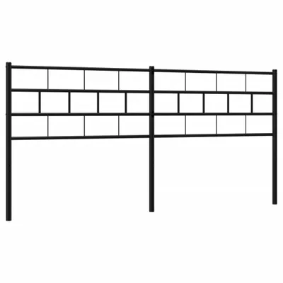 Image de vidaXL Tête de lit de rechange en métal noir 160 cm