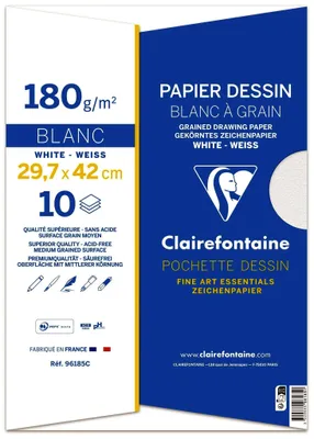 Image de Clairefontaine Zeichenpapier "Blanc … Grain", 297 x 420 mm