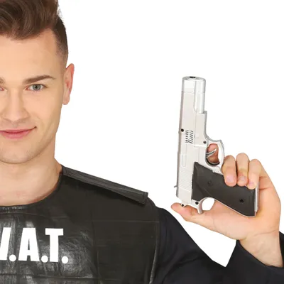 Obrázok produktu pre Policajná strieborná pištoľ - puška - 21 cm