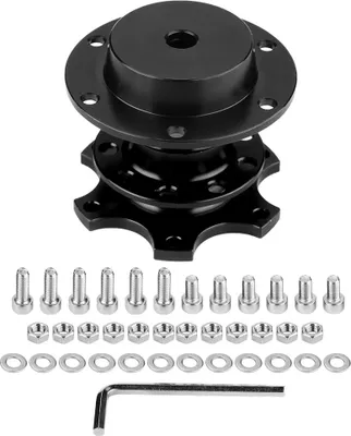 Produktbild von Auto-Lenkradnaben-Schnellspanner-Adapter-Abknick-Kit mit Schrauben (schwarz)