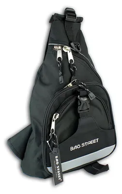 Image de Bag Street Bodybag Nylon noir Sac à dos à une bretelle Hommes Jeunes D2OTJ6570S