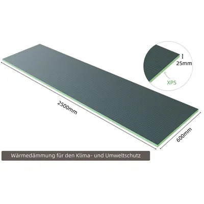Produktbild von AICA 2500x600x25mm Bauplatte XPS Fliesenplatte Hartschaum Verrottungsbeständiger Dämmstoff Ausgleichplatte