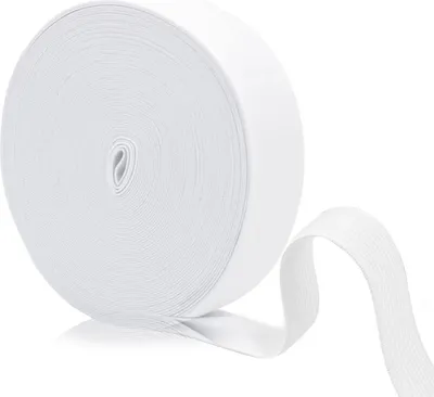 Produktbild von Rolle weiße flache Gummibänder, 2,5 x 1000 cm, Stretchband zum Nähen, elastisches Band zum Nähen von Hosenbund, zum Nähen von Kleidungsstücken, zum Basteln, für Hosen und Perücken