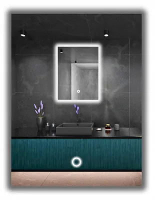 Obrázek produktu pro Zrcadlo s LED osvětlením, rozměry 40x75 cm, vodotěsné (IP65) s dotykovým spínačem