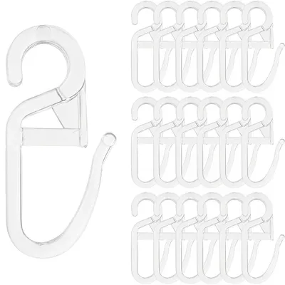 Image de Crochets pour rideaux - 150 pièces. Crochets universels de fixation avec œillet de 6 mm - Pour anneaux de rideaux et tringles - Transparent
