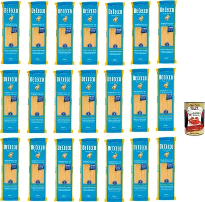 Produktbild von De Cecco Spaghettoni N°412, 100% Italienisch Pasta Nudeln 24x 500g + Italian Gourmet Polpa 400g