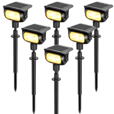 Solar-Gründspot 6er-Set, 200 lm, 3000K, IP65, Dämmerungssensor