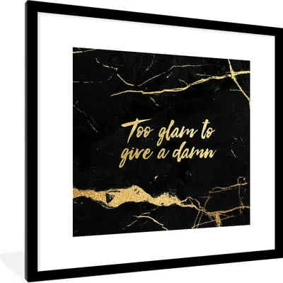 Produktbild von MuchoWow® Gerahmtes Poster Zitat - Sprichwörter - Gold - Marmor 40x40 cm - Poster mit Schwarzem Bilderrahmen Wandposter Rahmen Foto Bilder - Poster - Plakat im Rahmen