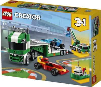 Immagine prodotto di LEGO 31113 Creator 3-In-1 Auto da corsa Transporter con rimorchio, gru e barca