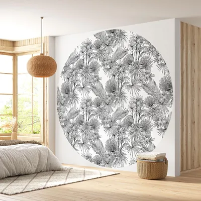 Produktbild von Runde Tapete / Kreis - Lumaléa - Botanisches Motiv - Standardpapier 170 g, abwaschbar - Durchmesser 90 cm