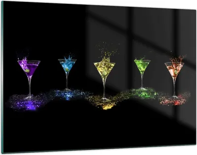 Produktbild von Bilder auf glas - Cocktail trinken Alkohol Glas - 120x80cm - Glasbilder - Wandbilder - Kunstdruck - zum Aufhängen bereit - Wanddekoration aus Glas - Glas Bilder - Wandbild auf Glas - GAA120x80-0442