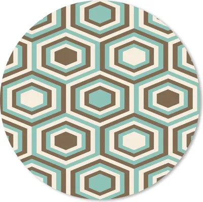 Produktbild von MuchoWow® Mauspad Mousepad Retro - Honigwabe - Blau - Braun 20x20 cm - Mousepads - Maus Mat - Pad - Mausunterlage - Schreibtischmatte