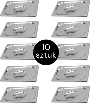 Obrázok produktu pre Veko pre nerezovú nádobu GN 1/4 Mega-M, 265 x 162 mm, sada 10 ks.