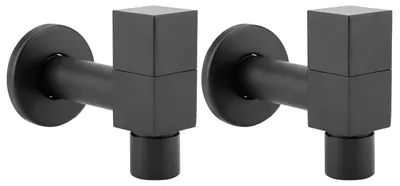 Immagine prodotto di Set di 2 rubinetti angolari neri in ottone per acqua fredda