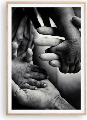 Produktbild von Gerahmtes Poster - Rahmen in heller Eiche - Hände Toleranz Gemeinschaft - 70x100 cm - Wand Bild - Wanddeko - Wandbilder - Kunstposter - Wandposter - Bilderrahmen - Bilder - P2NPA70x100-4990