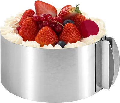 Produktbild von Verstellbarer Kuchenring, 16-30 cm - Hoher Kuchenring, 8,5 cm, Edelstahl - Für Torten und andere n