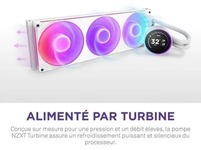 Productafbeelding van Waterkoeling NZXT Kraken Elite 420 RGB, scherm van 2,72 inch, aanpasbaar RGB-paneel, RGB-ventilatoren, wit
