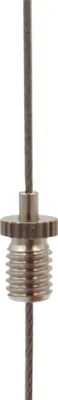 Produktbild von Drahtseilhalter / Gripper 10, Außengewinde M6, für Drahtseil Ø0,8-1,0mm | vernickelt