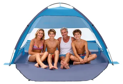 Zdjęcie produktu dla Vevor Beach Shelter Parasol Przeciwsłoneczny Dla 4 Osób Upf 50 Lekki