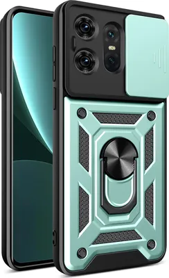 Obrázek produktu pro Pouzdro pro Motorola Edge 50 Pro, TPU Nárazník Silikonové Pouzdro s Kroužkem Stojánek, Ochrana Kamery Zelený