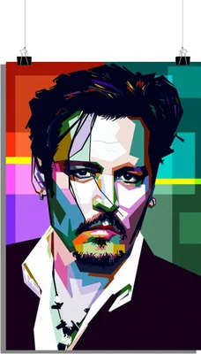 Zdjęcie produktu dla Plakat Johnny Depp - Plakat filmowy - Plakat ikona filmowa - Plakat abstrakcyjny - 61x91cm - Idealny do oprawienia w ramkę
