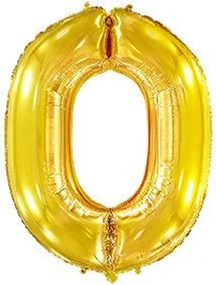 Obrázek produktu pro Fóliový balónek číslice 0 - zlatá - gold - 102cm