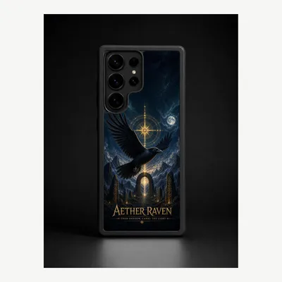 Productafbeelding van Samsung S25 Ultra hoesje, telefoonhoesje, beschermhoesje, case met een ravenmotief – LUNØIR ©