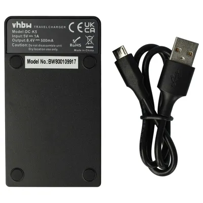 Produktbild von vhbw USB-C Ladegerät kompatibel mit Samsung HMX-H100, HMX-H104, HMX-H105, HMX-H106, SC-HMX10C Kamera - Ladeschale + USB-C Kabel Ladeanzeige