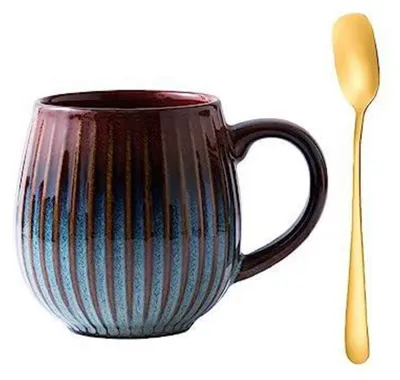 Image de Tasse en céramique de 550 ml, style vintage, rouge avec dégradé de couleurs