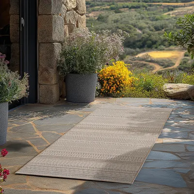 Immagine prodotto di Teppium Tappeto da Esterno Impermeabile e Resistente ai Raggi UV Ideale per Cucina Balcone Terrazza Giardino Soggiorno, Dimensioni: 80x250 cm