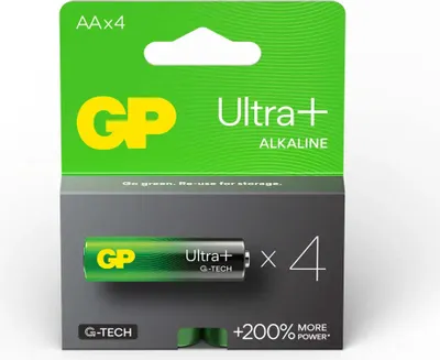 Obrázek produktu pro GP Batteries Ultra Plus Alkaline AA, Baterie na jedno použití, AA, Alkalický, 1,5 V, 4 kusů, Vícebarevný