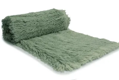 Zdjęcie produktu dla Dzianina Minky z długim włosiem, kudłata, shaggy (45 mm) szałwia 50x160 cm