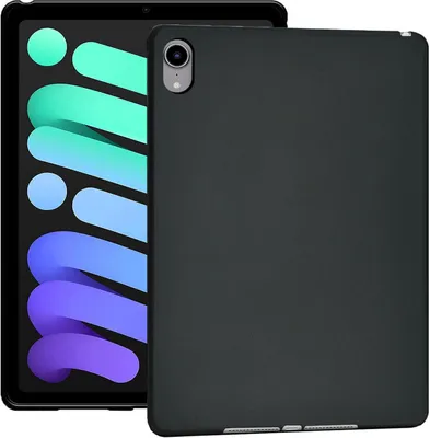 Produktbild von Conie Tablet Silikon Cover für iPad Mini 6 TPU Case Schutz Hülle Tasche in Schwarz matt