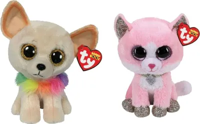 Produktbild von Ty - Stofftiere - Beanie Boo's - Chewey Chihuahua & Fiona Pink Cat