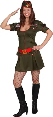 Produktbild von Gr. 34/36 Military Girl Kleid,Gürtel,Mütze Kostüm